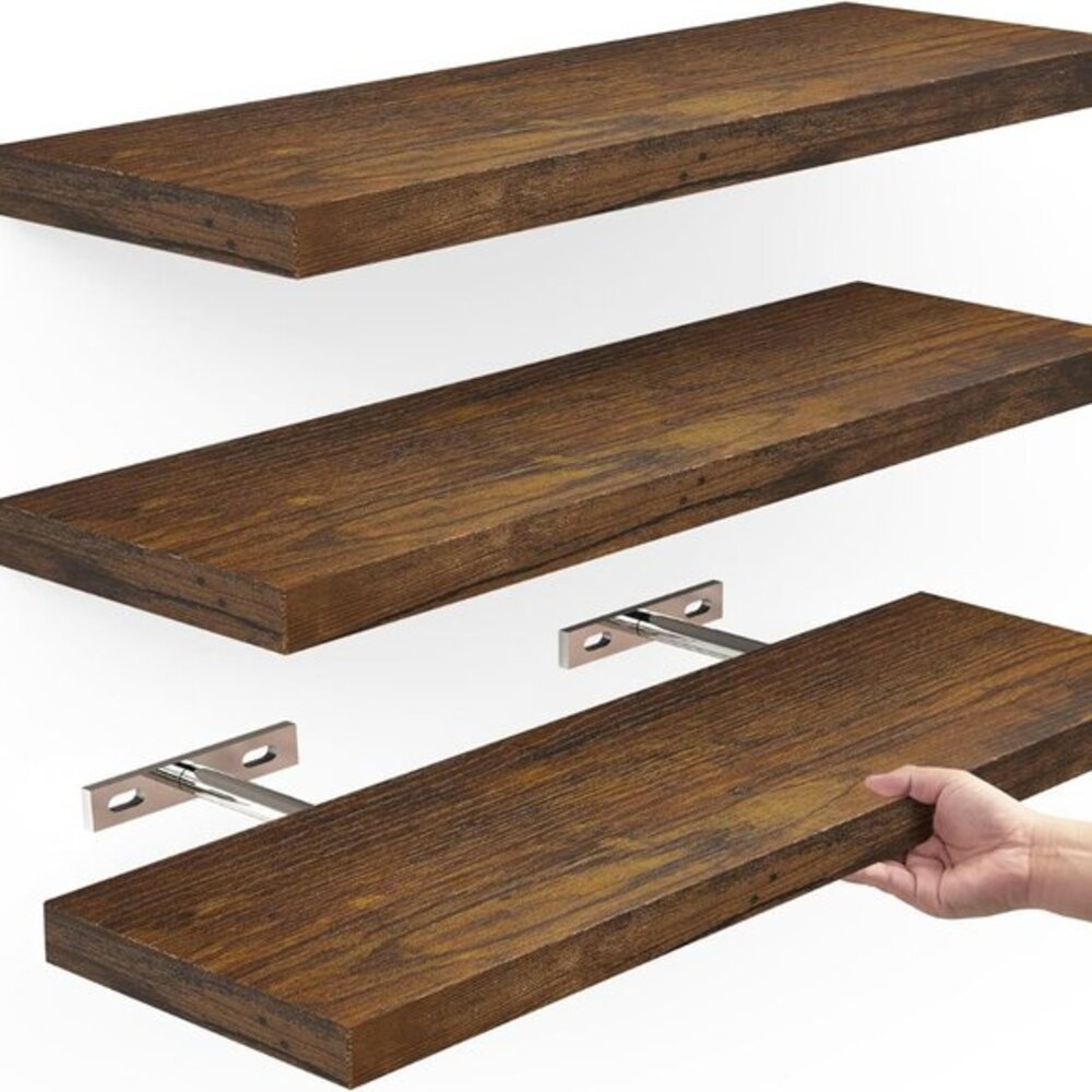 Floating Shelves,Wall Mounted Rustic Wood Shelves for Bathroom,Bedroom,Living Ro